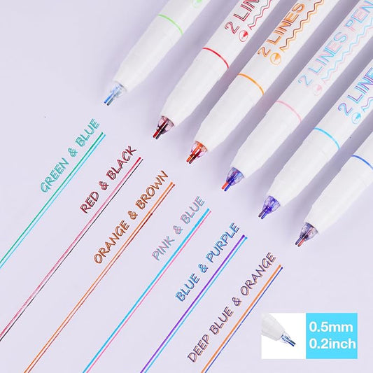2 Line Pens (Double tip Pens)