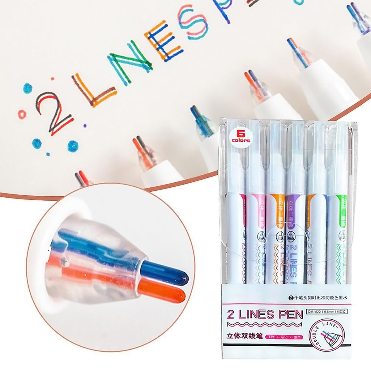 2 Line Pens (Double tip Pens)