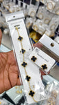 Clove design Bracelet and Earring Combo- Black (ATB_002)