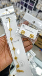 Clove design Bracelet and Earring Combo- Golden (ATB_004)